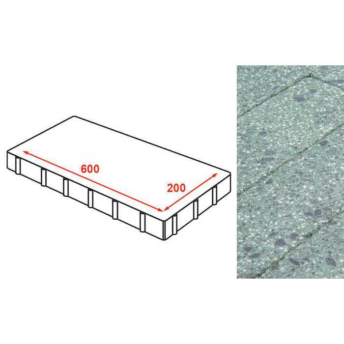 Плита тротуарная Готика Granite FINERRO, Порфир 600х200х80 мм